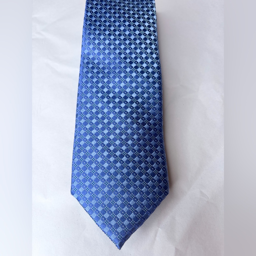 Ted Baker London Men's Silk Tie Blue Geometric Print Necktie